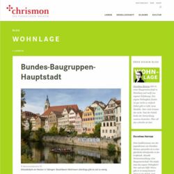 Screenshot: Artikel zur Neustart Tübingen im Blog des Chrismon Magazins "Wohnlage: Bundes-Baugruppen-Hauptstadt"